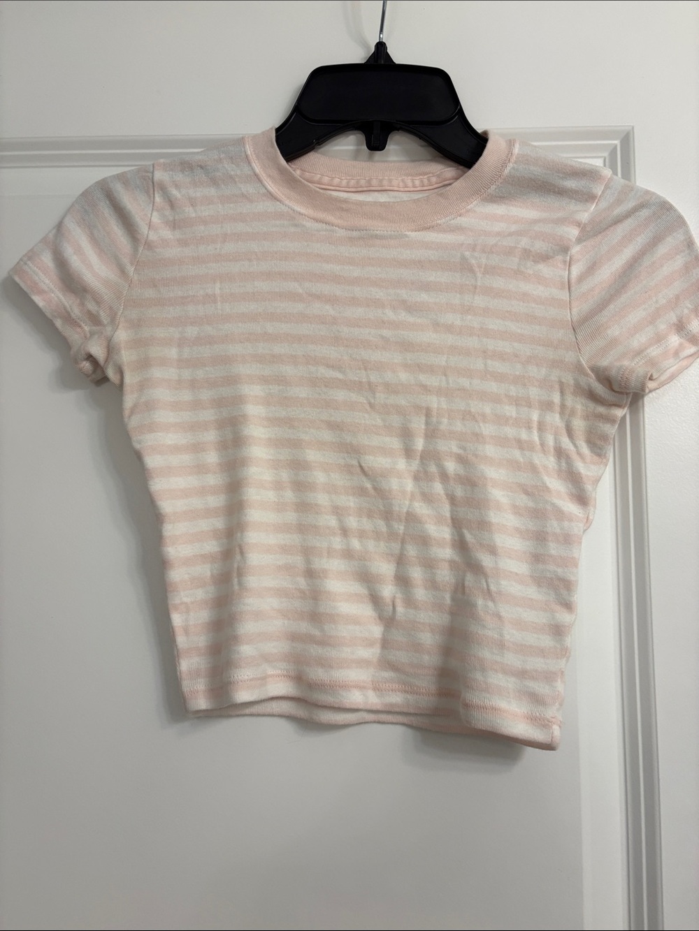 Hollister Light Pink & White Striped Short-Sleeve Tee